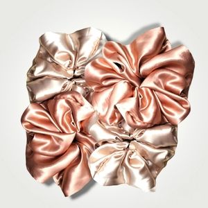 Luxurious Satin Scrunchies | Hand Sewn | Gift for Her | Jumbo | Pack of 4